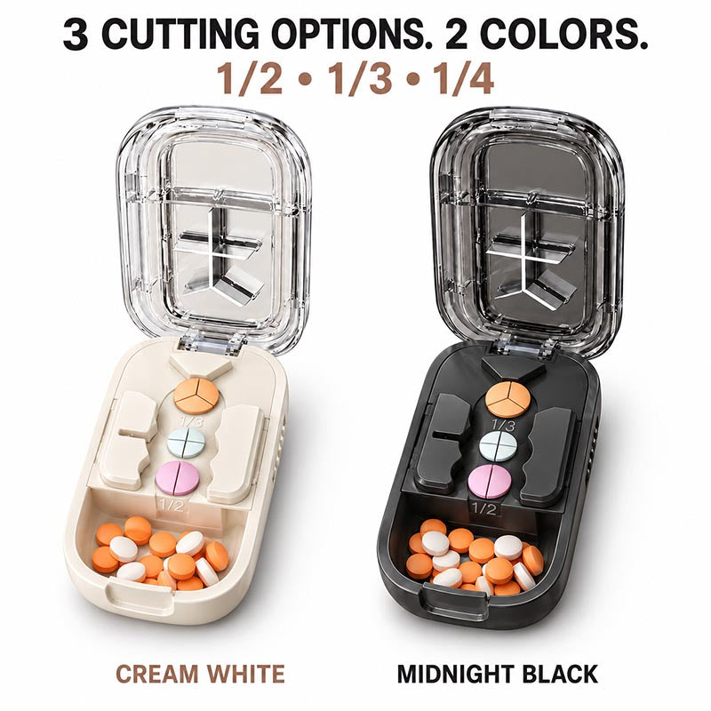 Molvirae™ 3-Way Pill Cutter with Storage