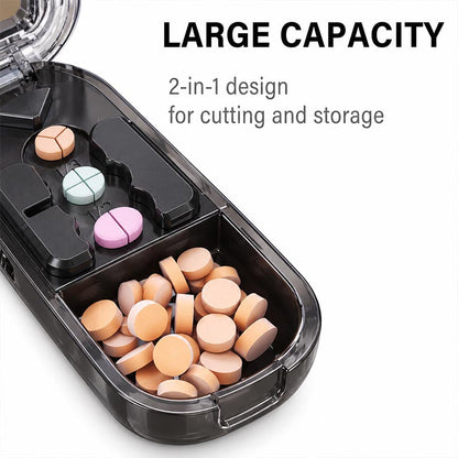 Molvirae™ 3-Way Pill Cutter with Storage