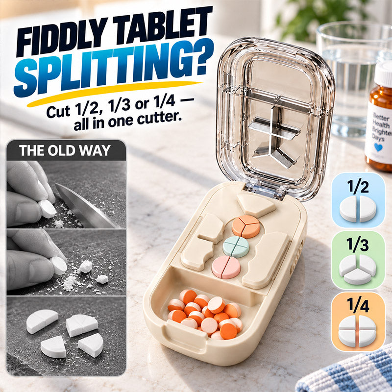Molvirae™ 3-Way Pill Cutter with Storage