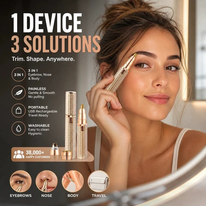 🥳2026 HOT SALE🥳💞50K+ SOLD!✂️Portable Electric Eyebrow Trimmer | 3-in-1 Grooming Tool for Brows, Nose & Body