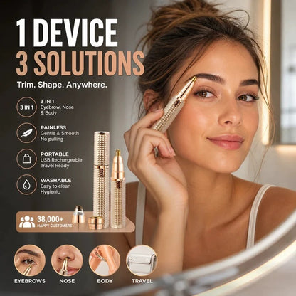 🥳2026 HOT SALE🥳💞50K+ SOLD!✂️Portable Electric Eyebrow Trimmer | 3-in-1 Grooming Tool for Brows, Nose & Body