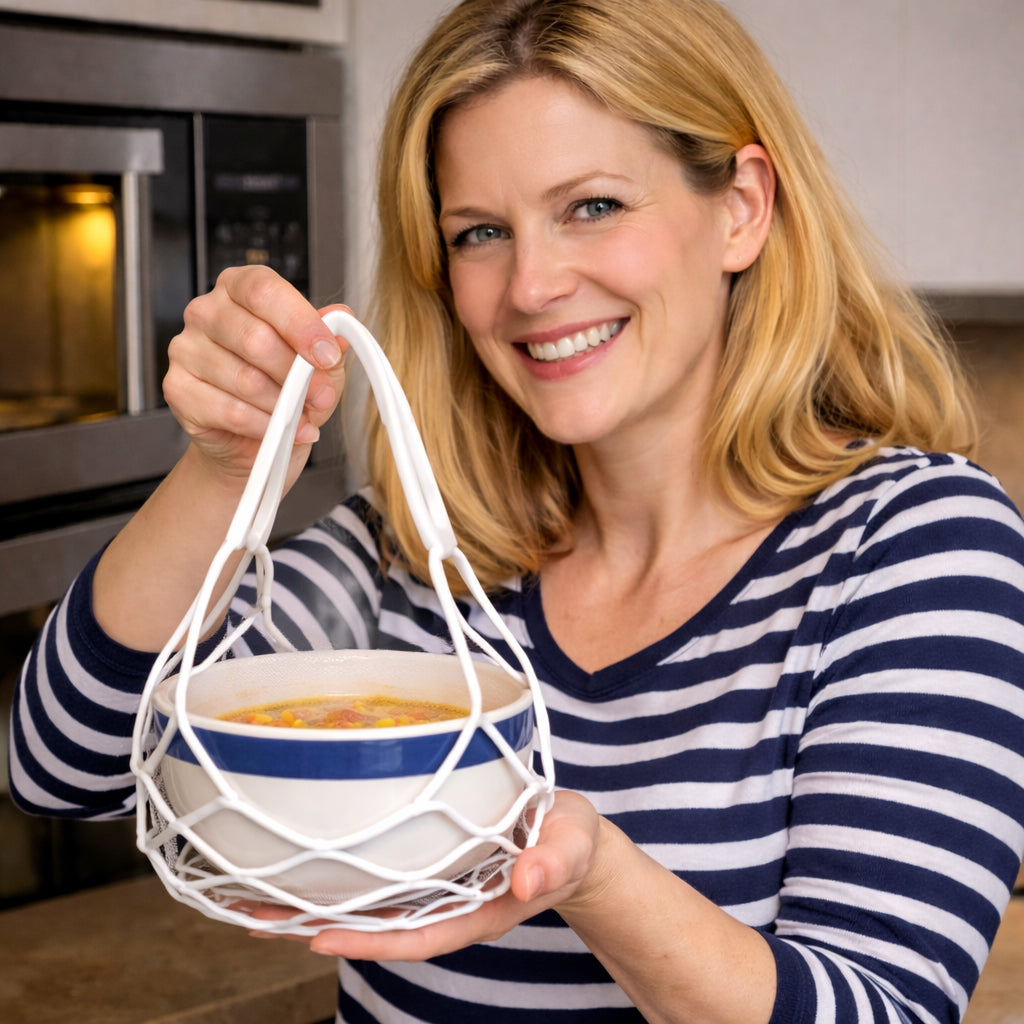 Martie™ 2-in-1 Zero-Void™ Silicone Mesh Bag & Heat-Resistant Trivet Mat for Hot Bowls