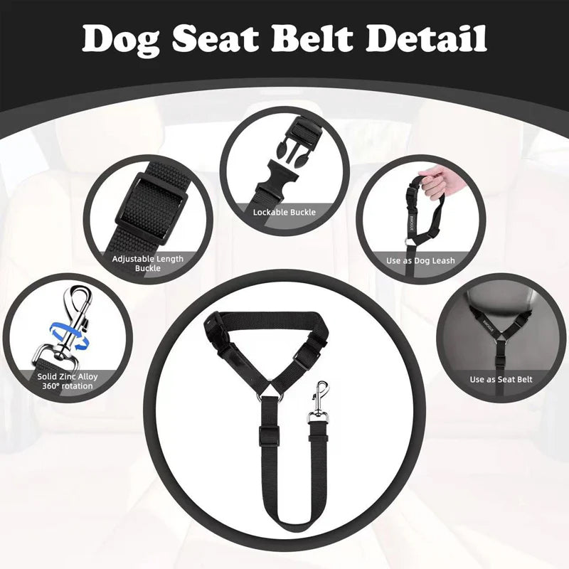 2-in-1 Dog Car Seat Belt & Walking Leash