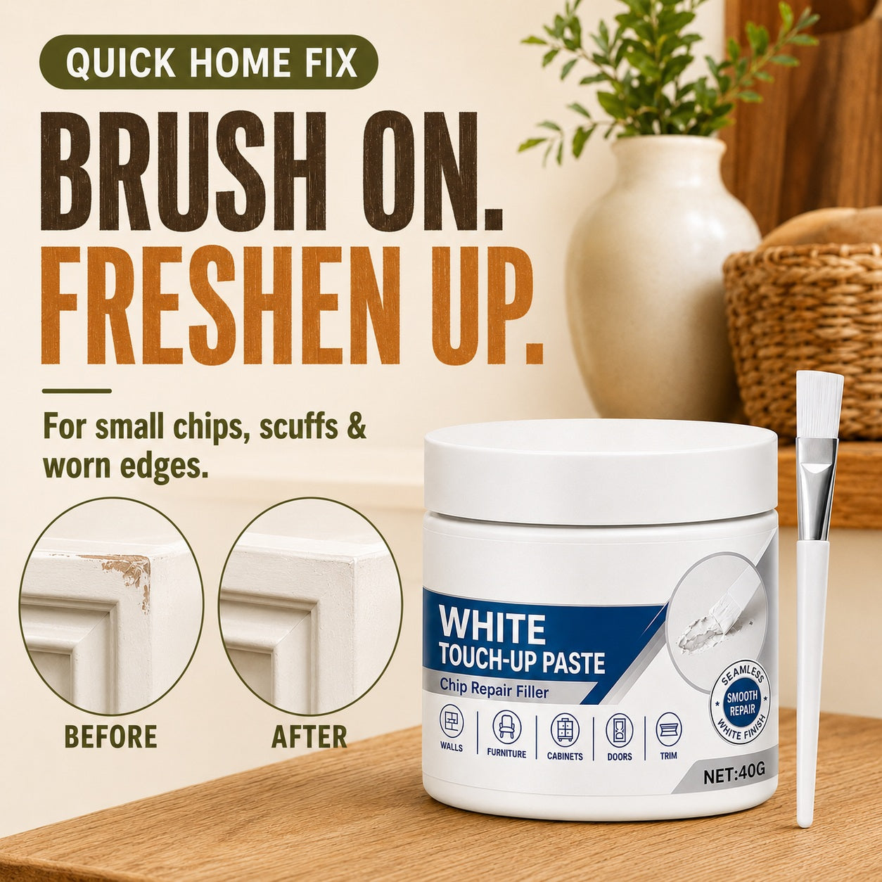 Martie™ White Furniture & Home Touch-Up Paste with Brush