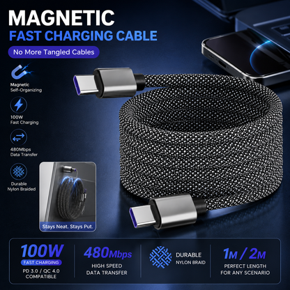 ⚡Magnetic Anti-Tangle Fast Charging Cable