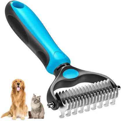 Martie™ Professional Double-Sided Pet Grooming Rake ✨ Undercoat Deshedding Tool for Dogs & Cats 🐶🐱