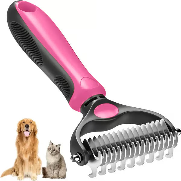 Martie™ Professional Double-Sided Pet Grooming Rake ✨ Undercoat Deshedding Tool for Dogs & Cats 🐶🐱