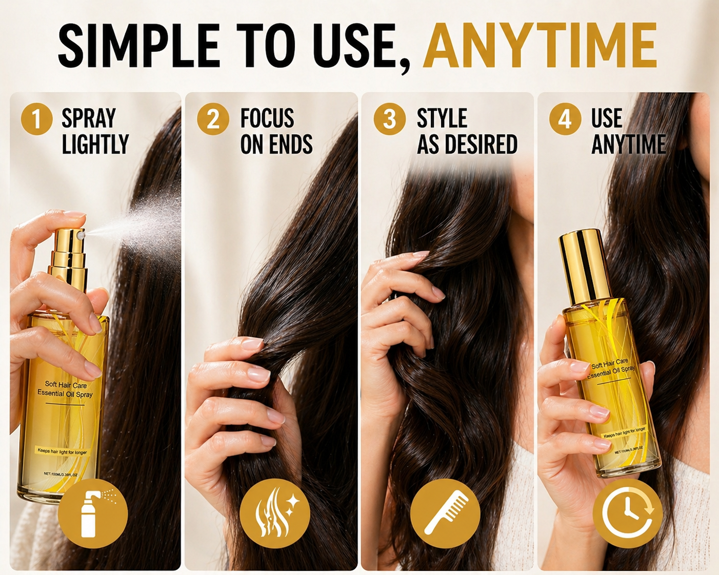 💞NantSpider™ Lightweight Hair Oil Spray – Smooth, Shiny Hair Without Greasy Buildup (OFFER)