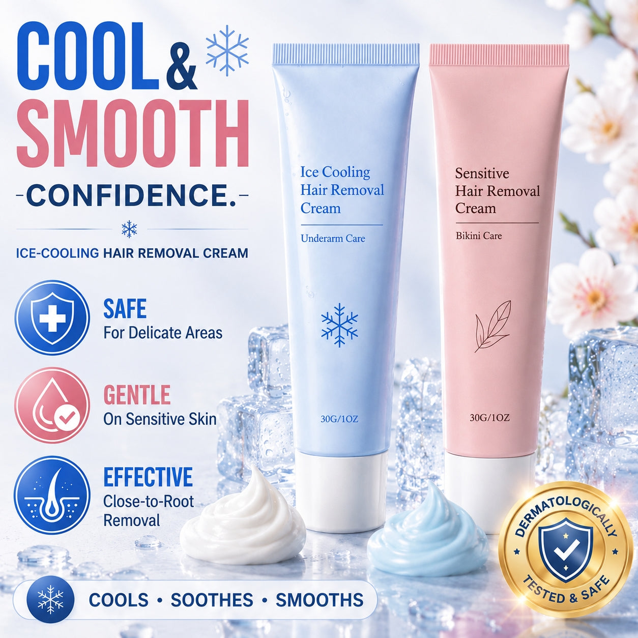 Targeted Hair Removal Cream — Complete Removal. No Dark Dots. Inhibits Regrowth.