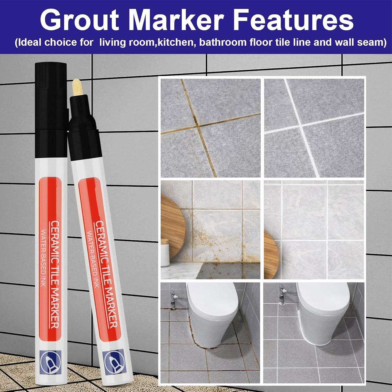 🖌️Martie™ Anti-Mould & Waterproof Joint Pen for Ceramic Tiles!