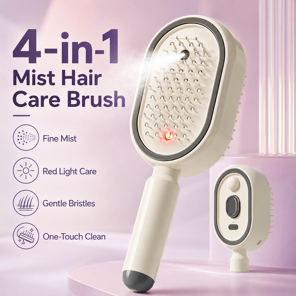 ✨ 50% OFF! Martie™ Mist Hair Smoothing Brush With Red Light Care