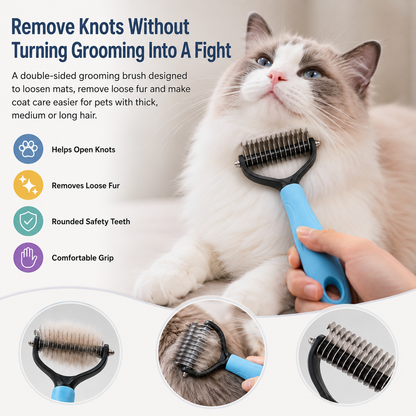 2-In-1 Double-Sided Pet Dematting Brush (Offer)
