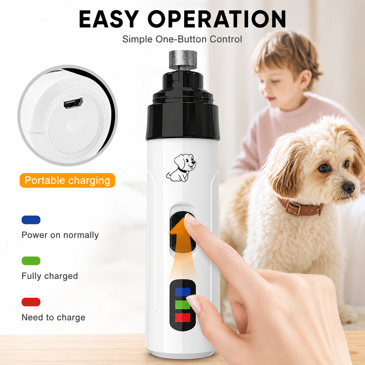 Martie™ Quiet LED Pet Nail Grinder