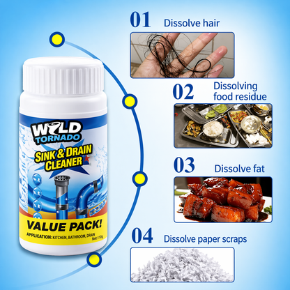 Martie™ Fast-Acting Drain Cleaner Powder for Hair, Grease & Tough Clogs