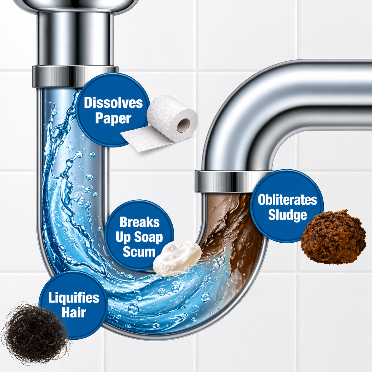 Martie™ Fast-Acting Drain Cleaner Powder for Hair, Grease & Tough Clogs