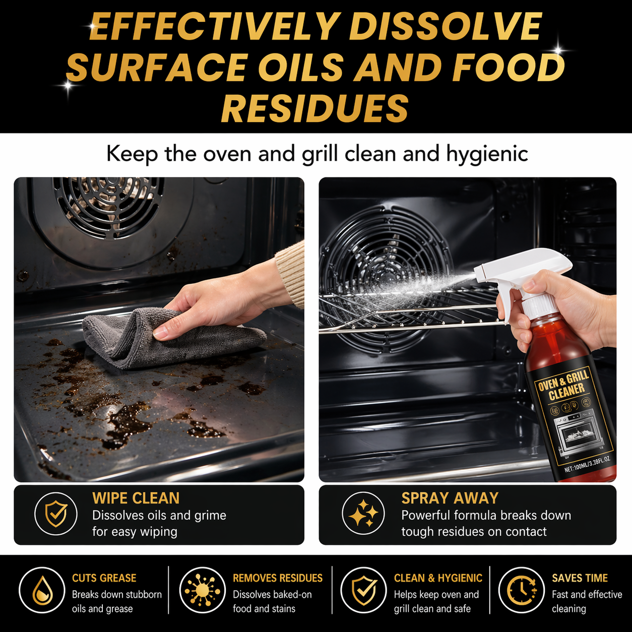 🔥Martie™ No-Scrub Oven & Grill Cleaner for Stubborn Grease & Burnt Residue