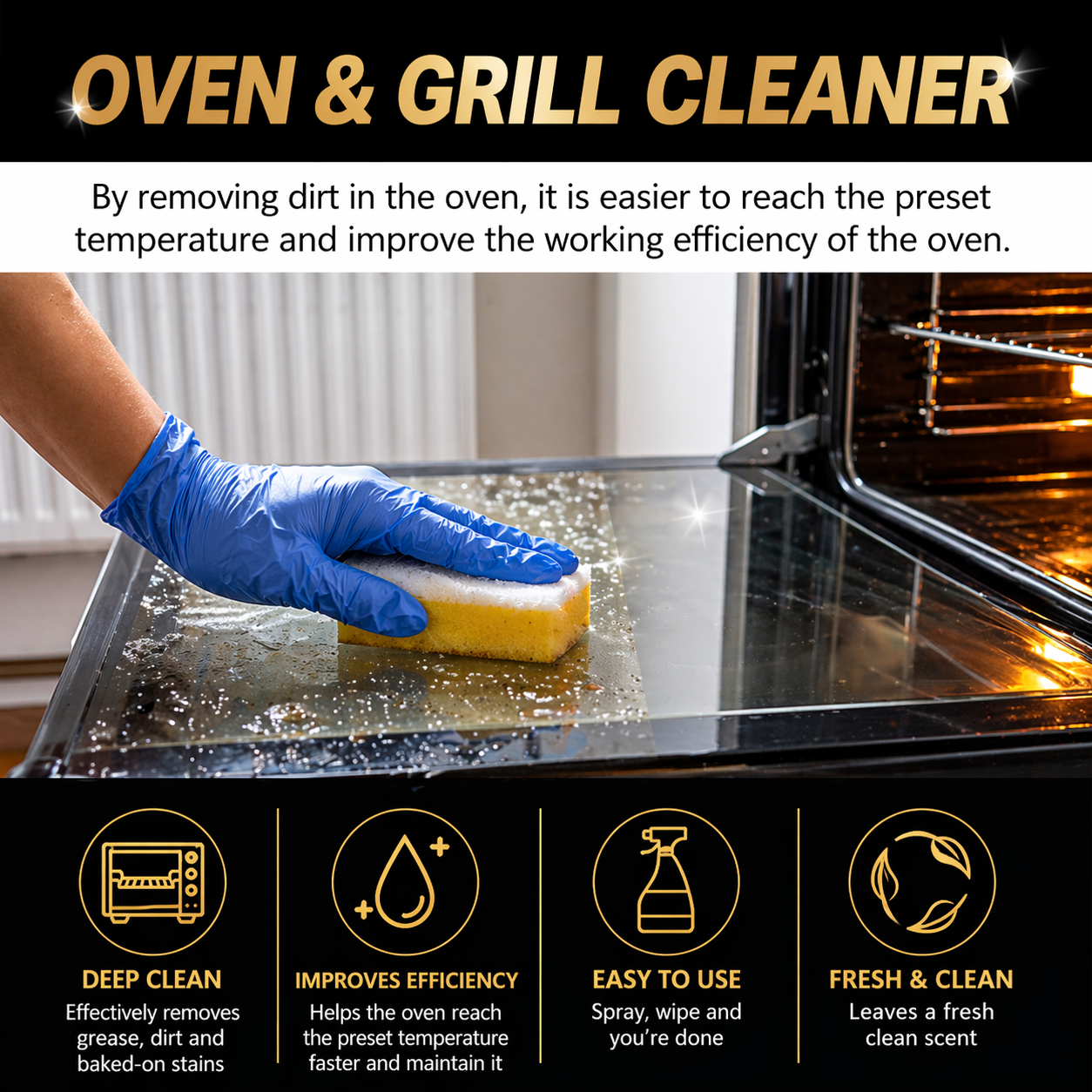 🔥Martie™ No-Scrub Oven & Grill Cleaner for Stubborn Grease & Burnt Residue