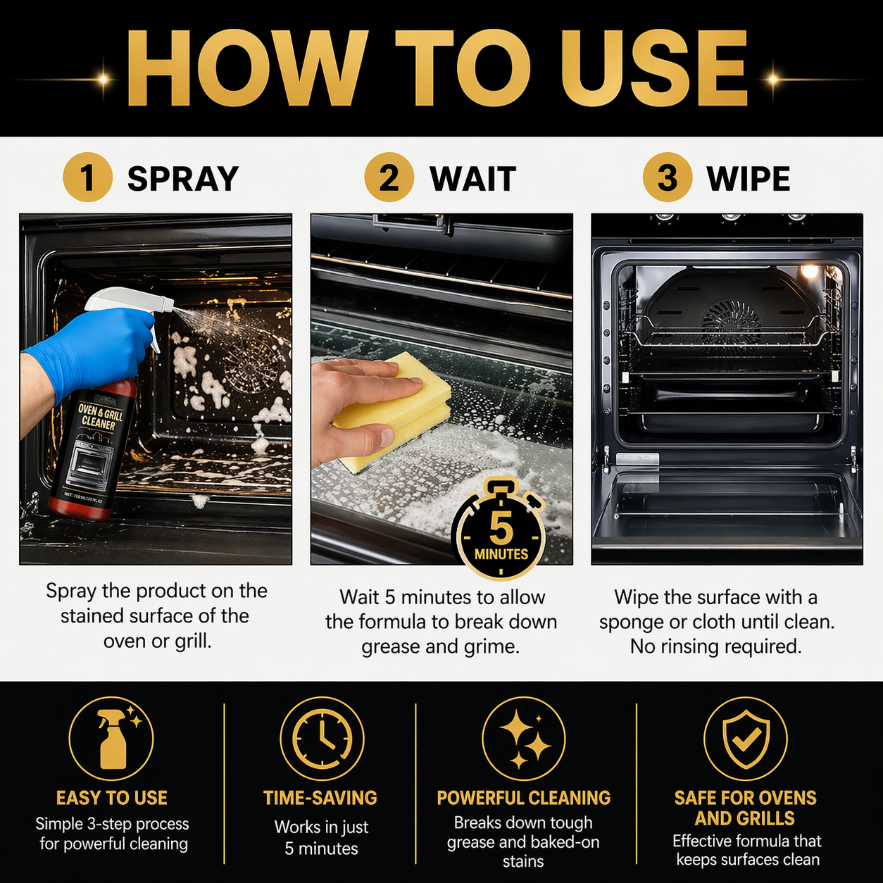 🔥Martie™ No-Scrub Oven & Grill Cleaner for Stubborn Grease & Burnt Residue