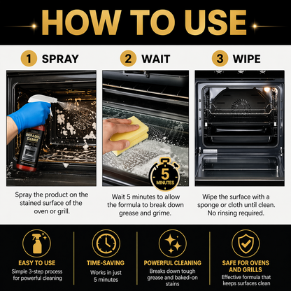 🔥Martie™ No-Scrub Oven & Grill Cleaner for Stubborn Grease & Burnt Residue