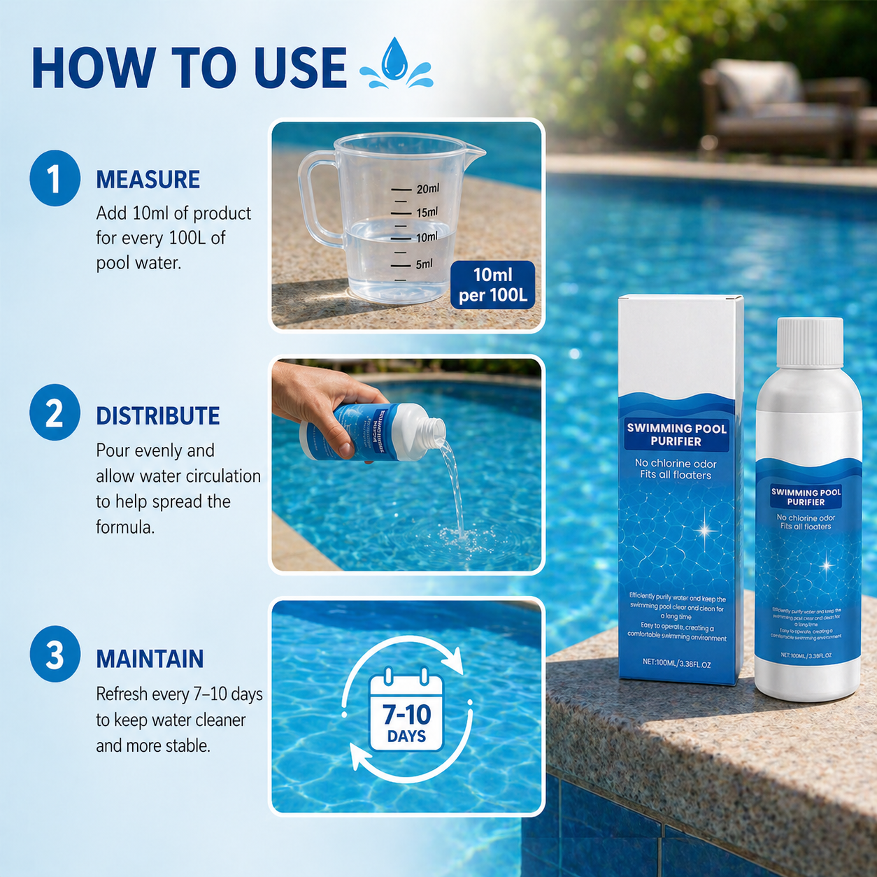 💧Martie™ Pool Purifier Liquid — Clear Water, Less Effort (Offer)