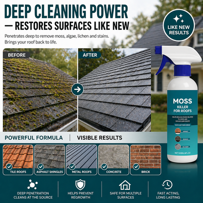 🌧️Martie™  Multi-Surface Roof Moss & Algae Cleaner Spray