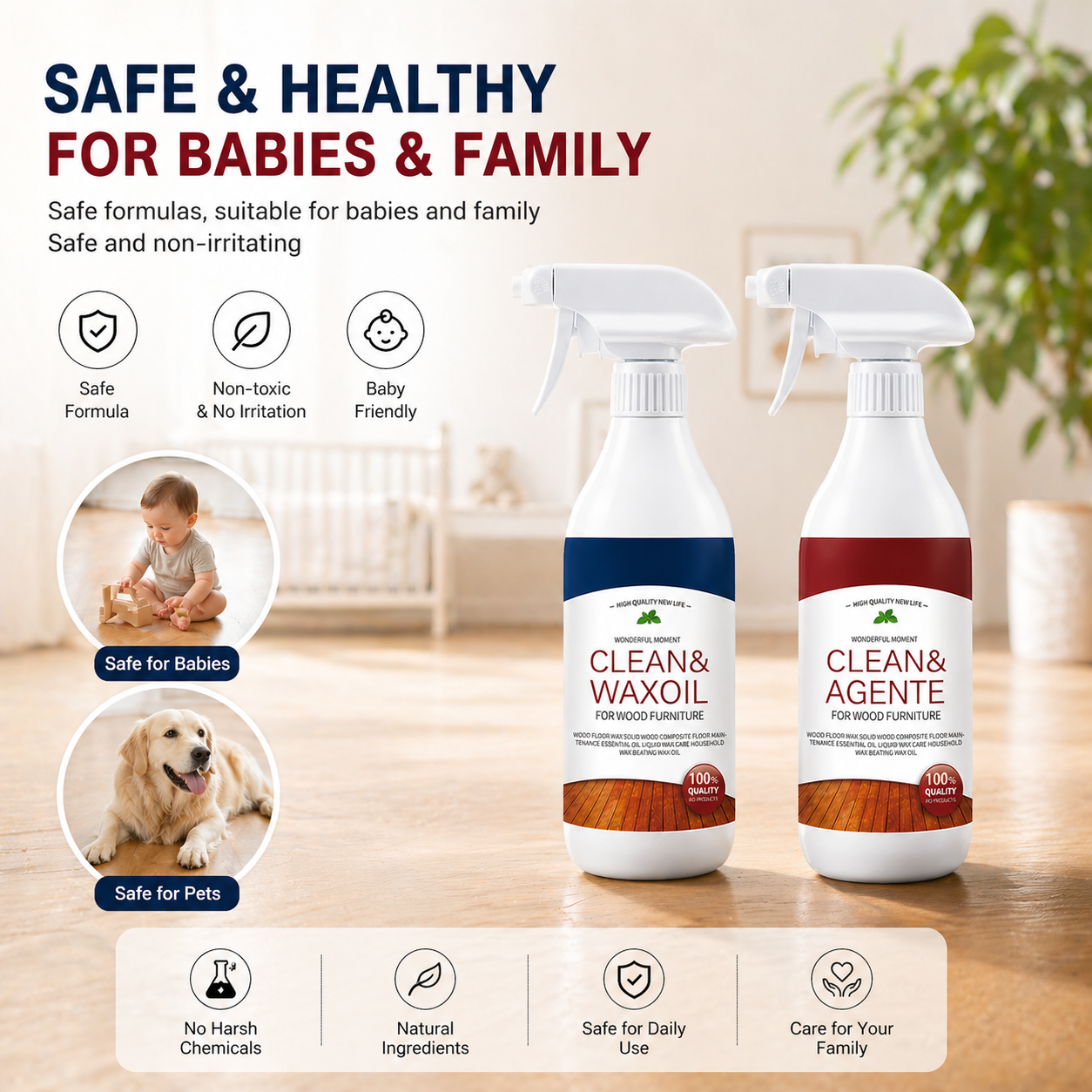 ✨Martie™ Wood Floor Cleaner & Polish – Restore Shine & Protect