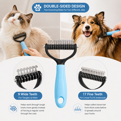 2-In-1 Double-Sided Pet Dematting Brush (Offer)