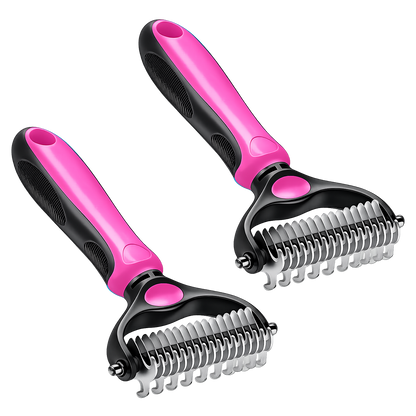 Martie™ Professional Double-Sided Pet Grooming Rake ✨ Undercoat Deshedding Tool for Dogs & Cats 🐶🐱