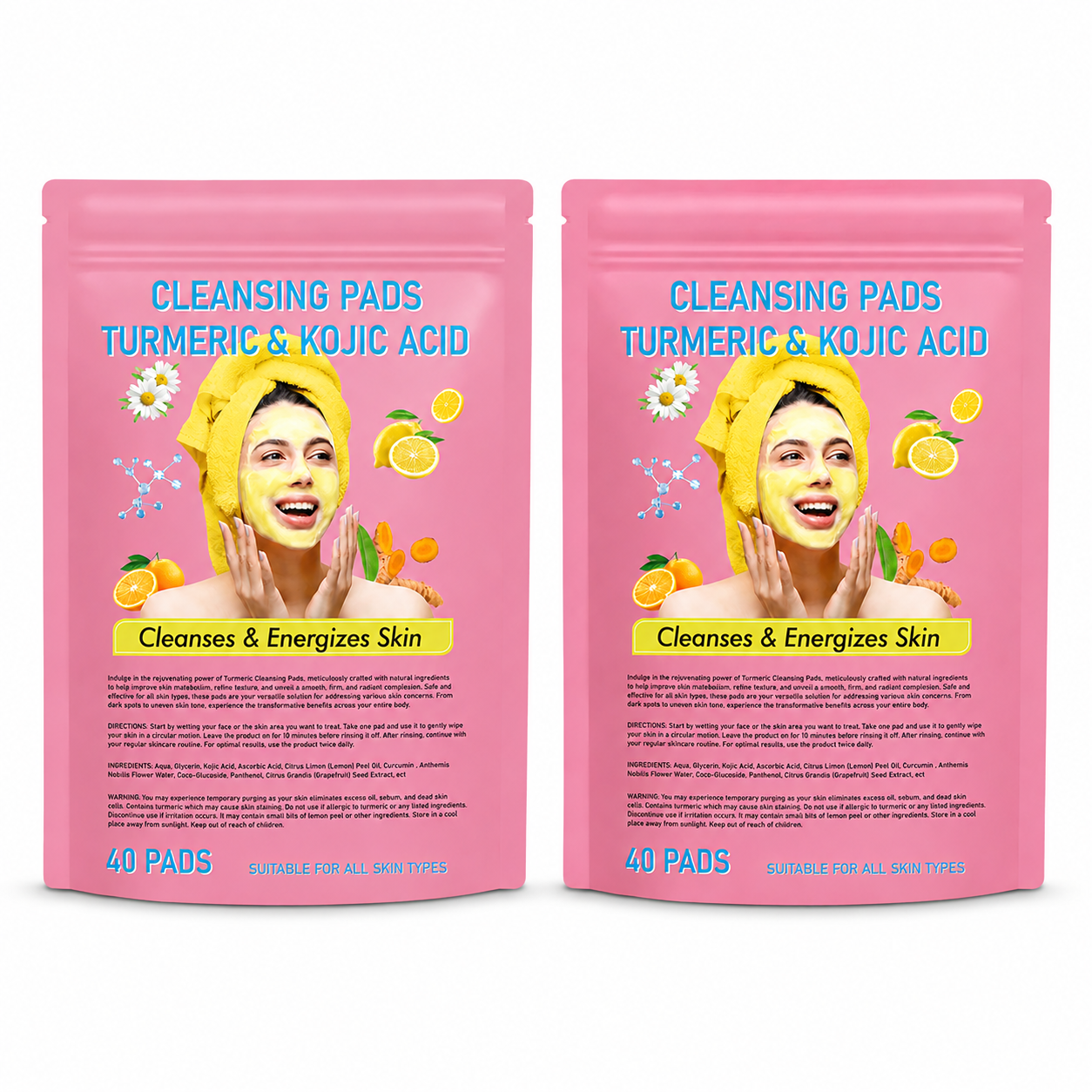 Martie™ Turmeric & Kojic Acid Cleansing Pads – Cleaner, Smoother, Brighter-Looking Skin