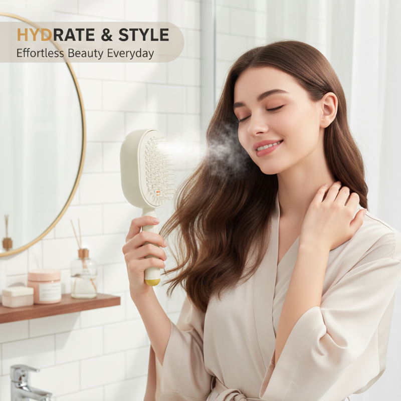 ✨ 50% OFF! Martie™ Mist Hair Smoothing Brush With Red Light Care