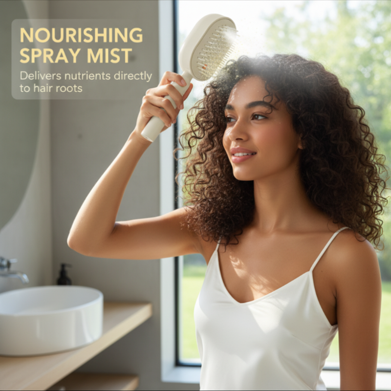 ✨ 50% OFF! Martie™ Mist Hair Smoothing Brush With Red Light Care