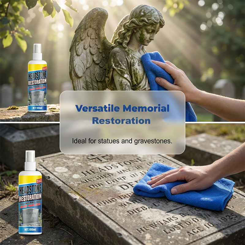 🪦 Headstone Cleaning Spray – Removes Moss, Algae & Outdoor Stains