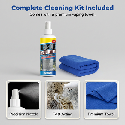 🪦 Headstone Cleaning Spray – Removes Moss, Algae & Outdoor Stains