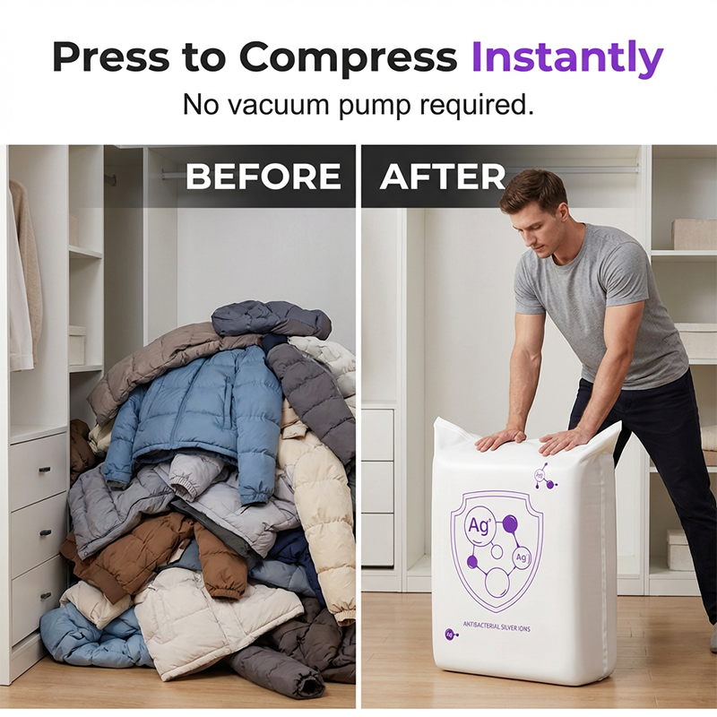 🧳 Buy 2 Get 1 FREE | Martie™ 3D Antibacterial Compression Bags (No Pump Needed)