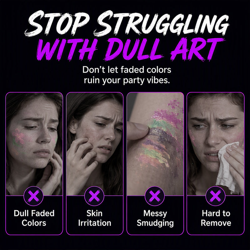 UV Blacklight Tattoo Markers — 12 Vibrant Glow Colors
