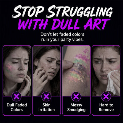 UV Blacklight Tattoo Markers — 12 Vibrant Glow Colors